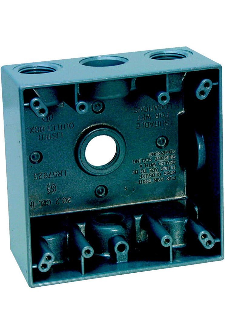 Sigma Electric, Gray Sigma Engineered Solutions, 14351 1/2-Inch 4 Hole 2-Gang Box, No Size - Image 3